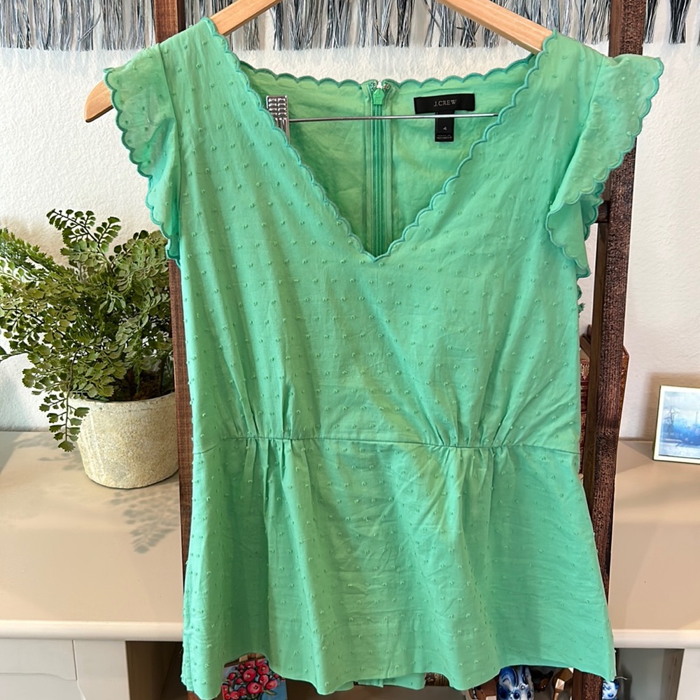 J. Crew green blouse
